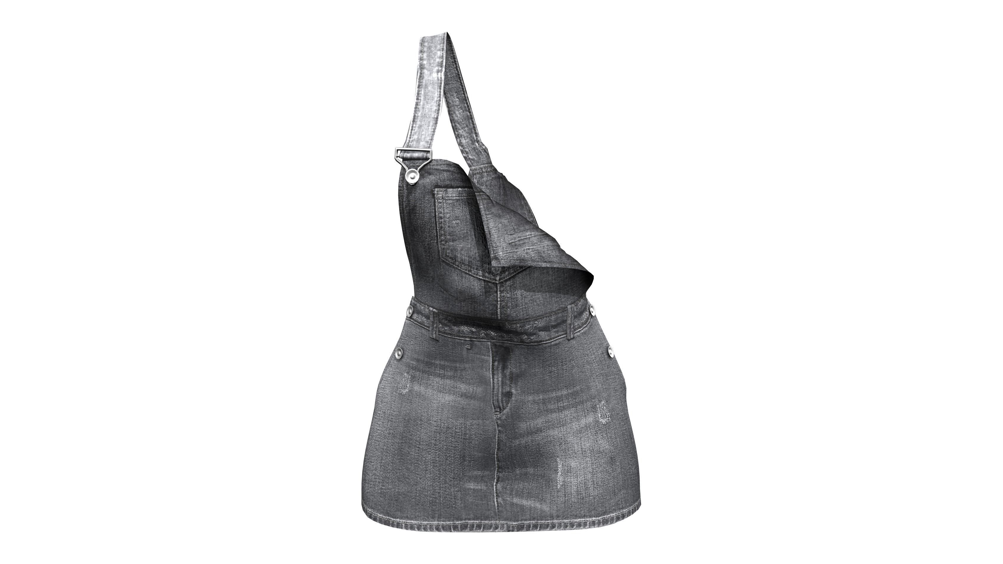 Skirt Overall Low-poly 3D model_9