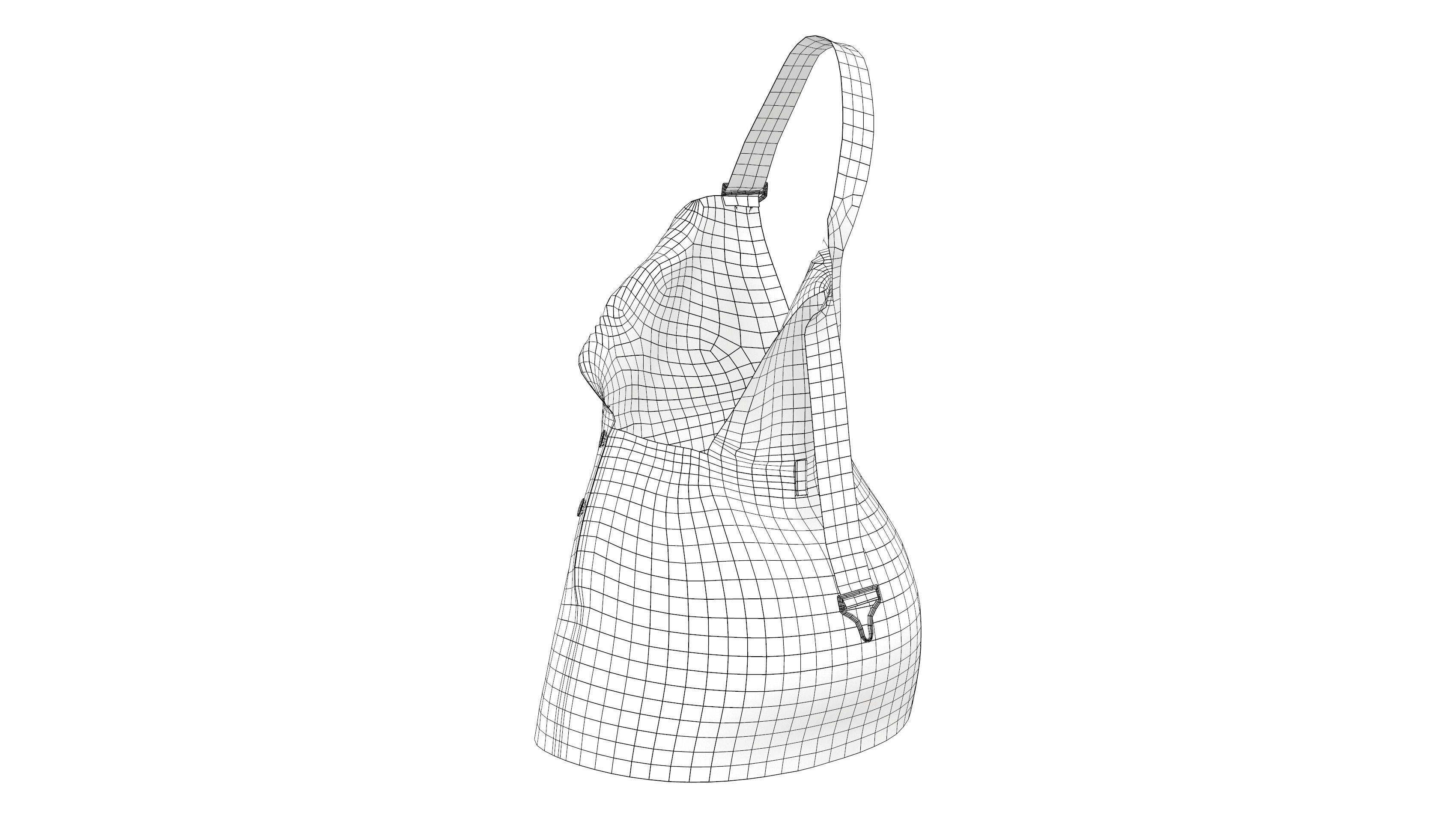 Skirt Overall Low-poly 3D model_2