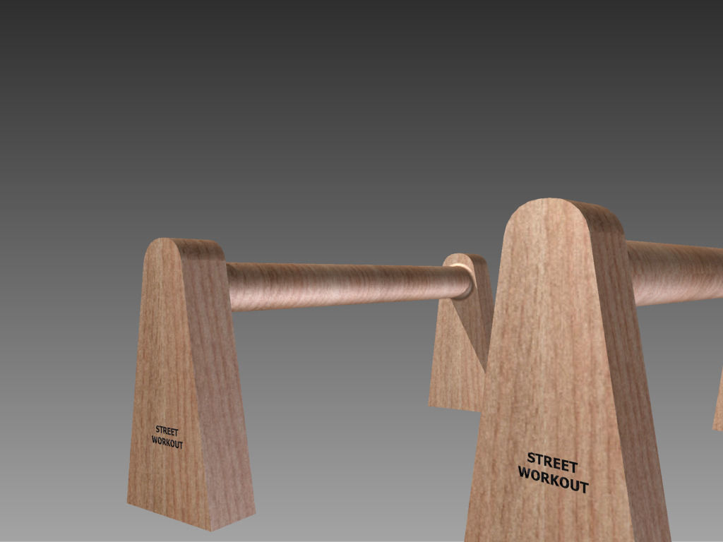 calisthenics bars Low-poly 3D model_2
