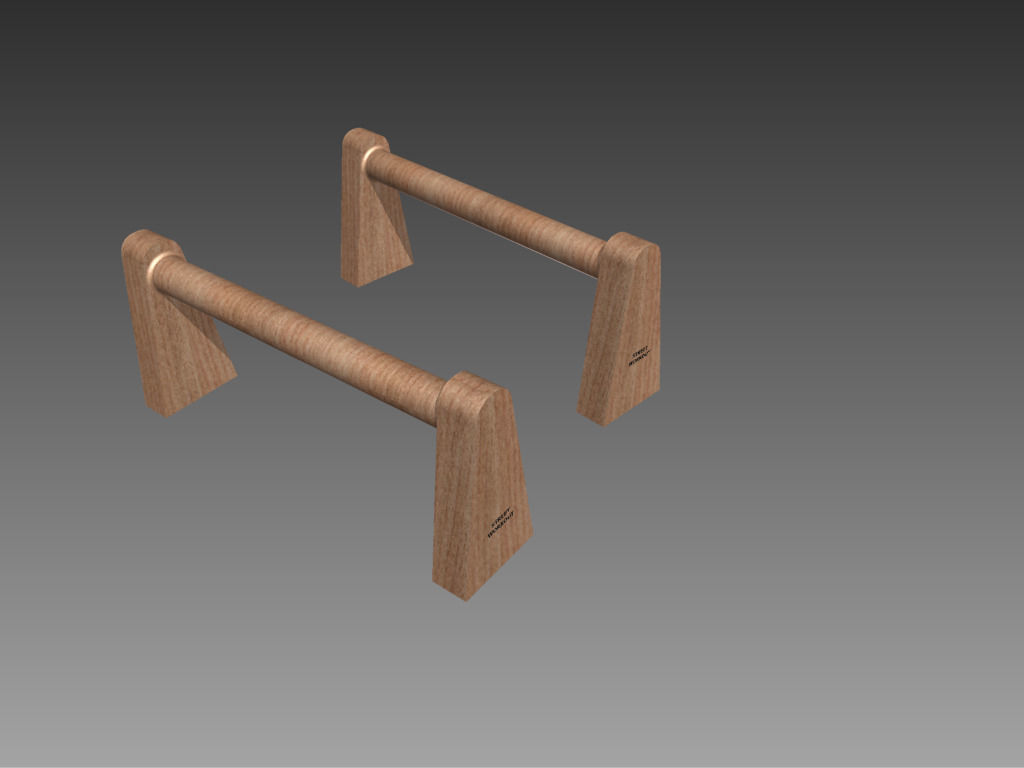 calisthenics bars Low-poly 3D model_3