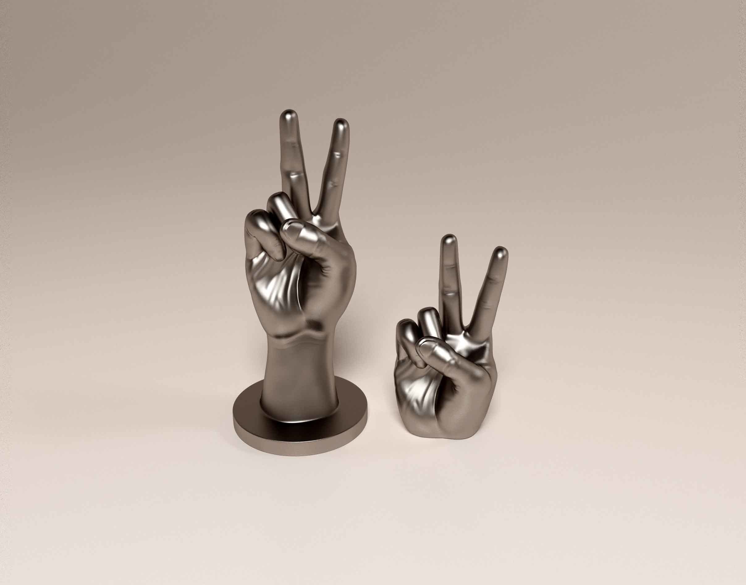 Hand Peace 3D print model_4