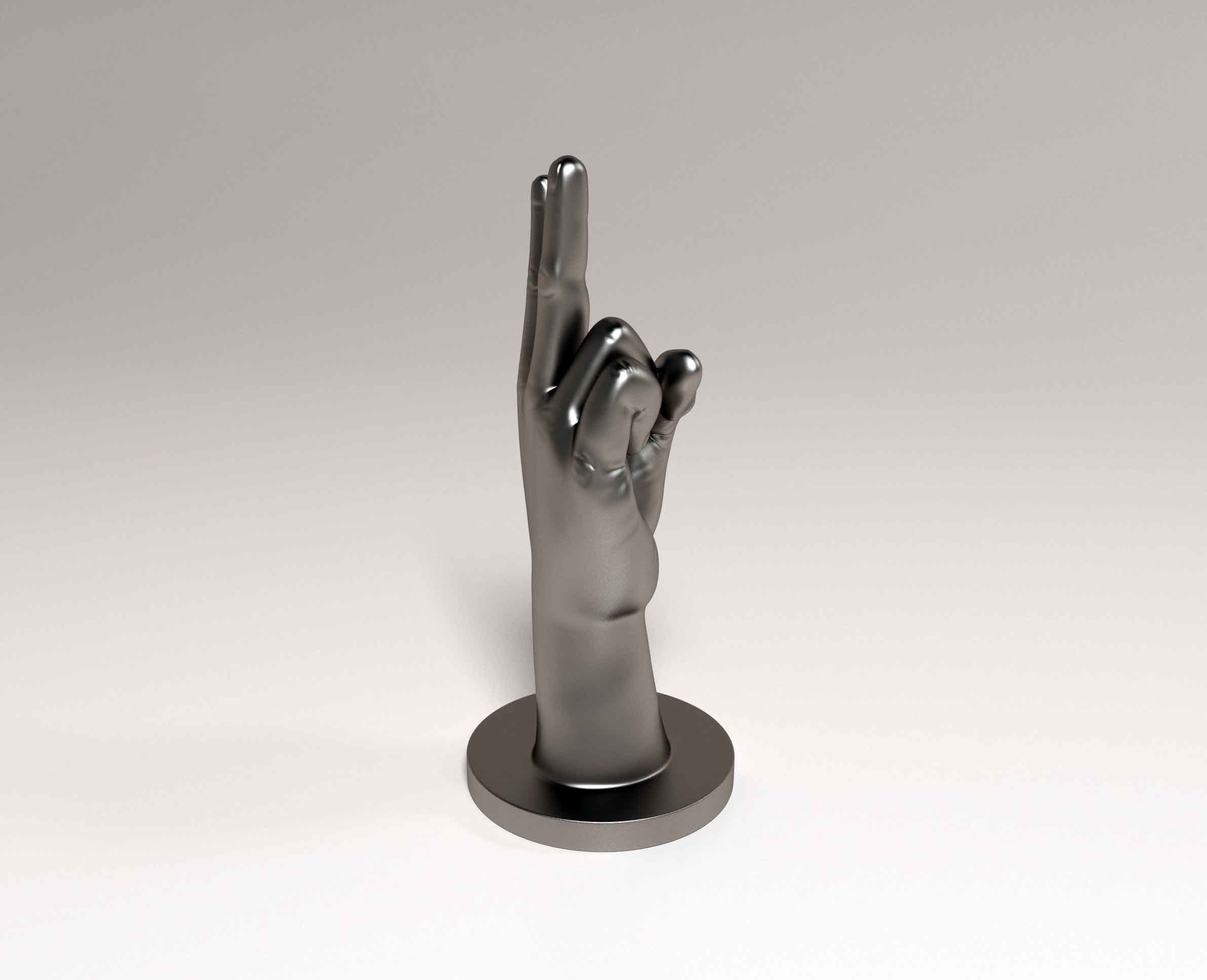 Hand Peace 3D print model_1