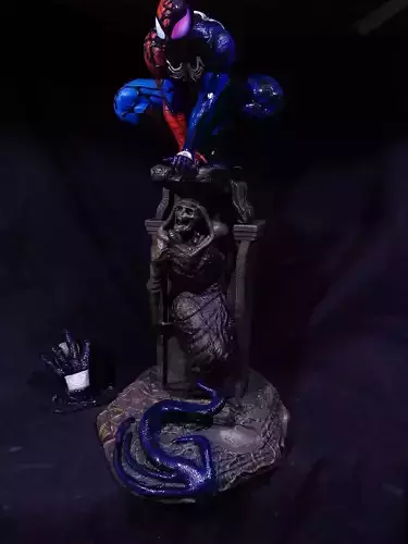 blackspiderman spider man statue
