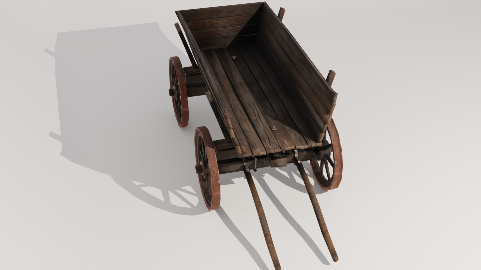 Medieval Wagon Low-poly 3D model_2