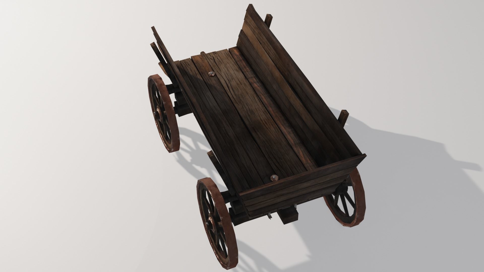 Medieval Wagon Low-poly 3D model_4