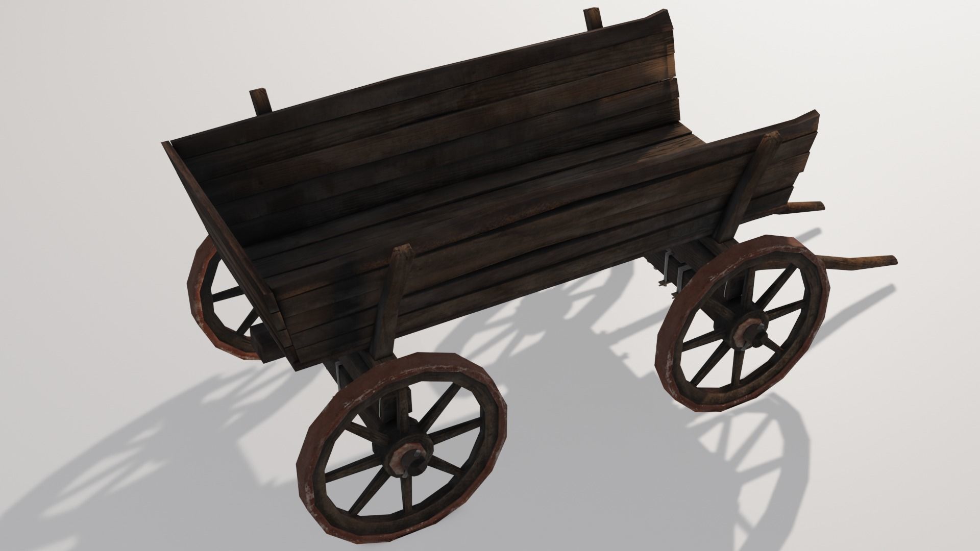 Medieval Wagon Low-poly 3D model_3