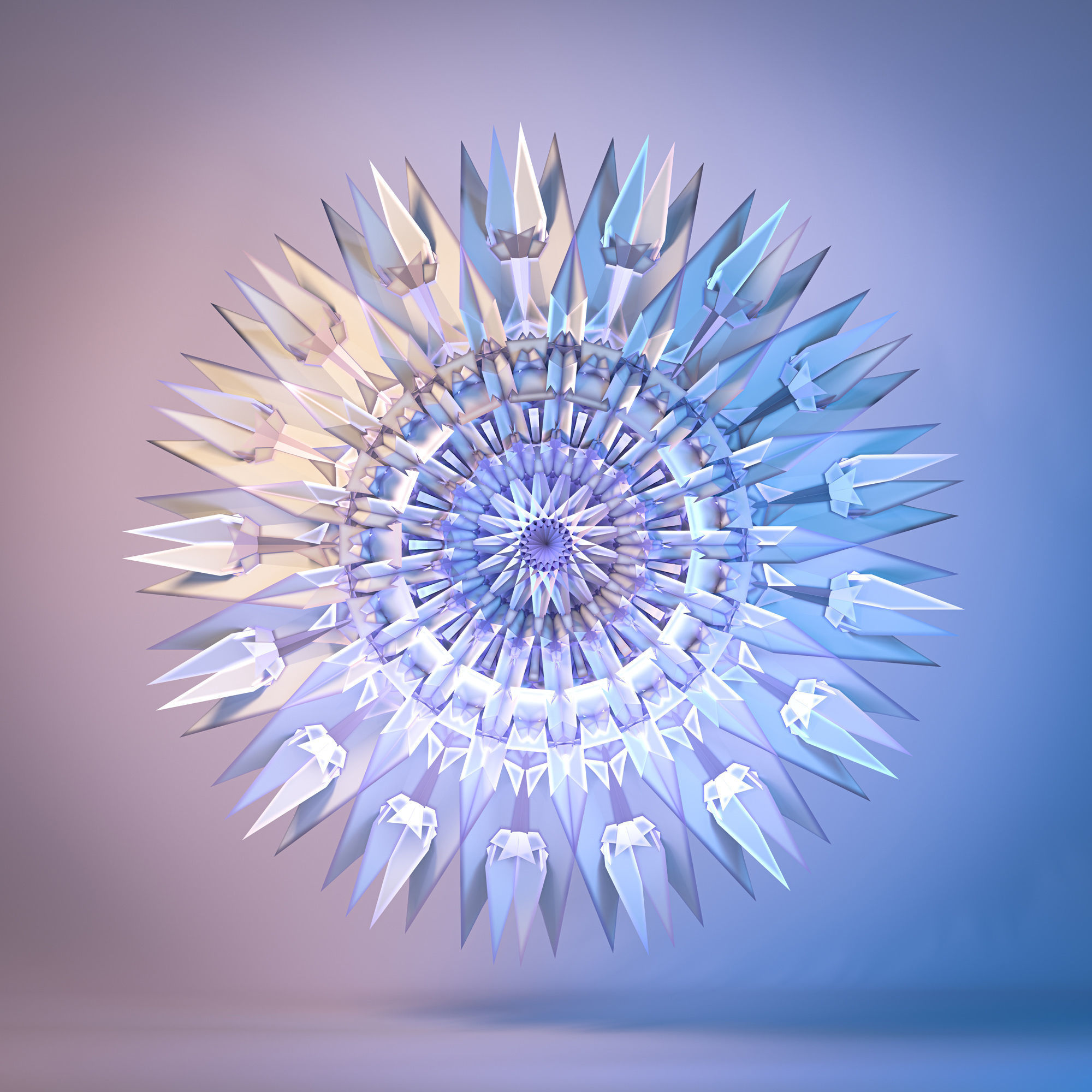 12 Symmetrical Abstract Geometric Mandala Fractal Kitbash Set 3D 3D model_9
