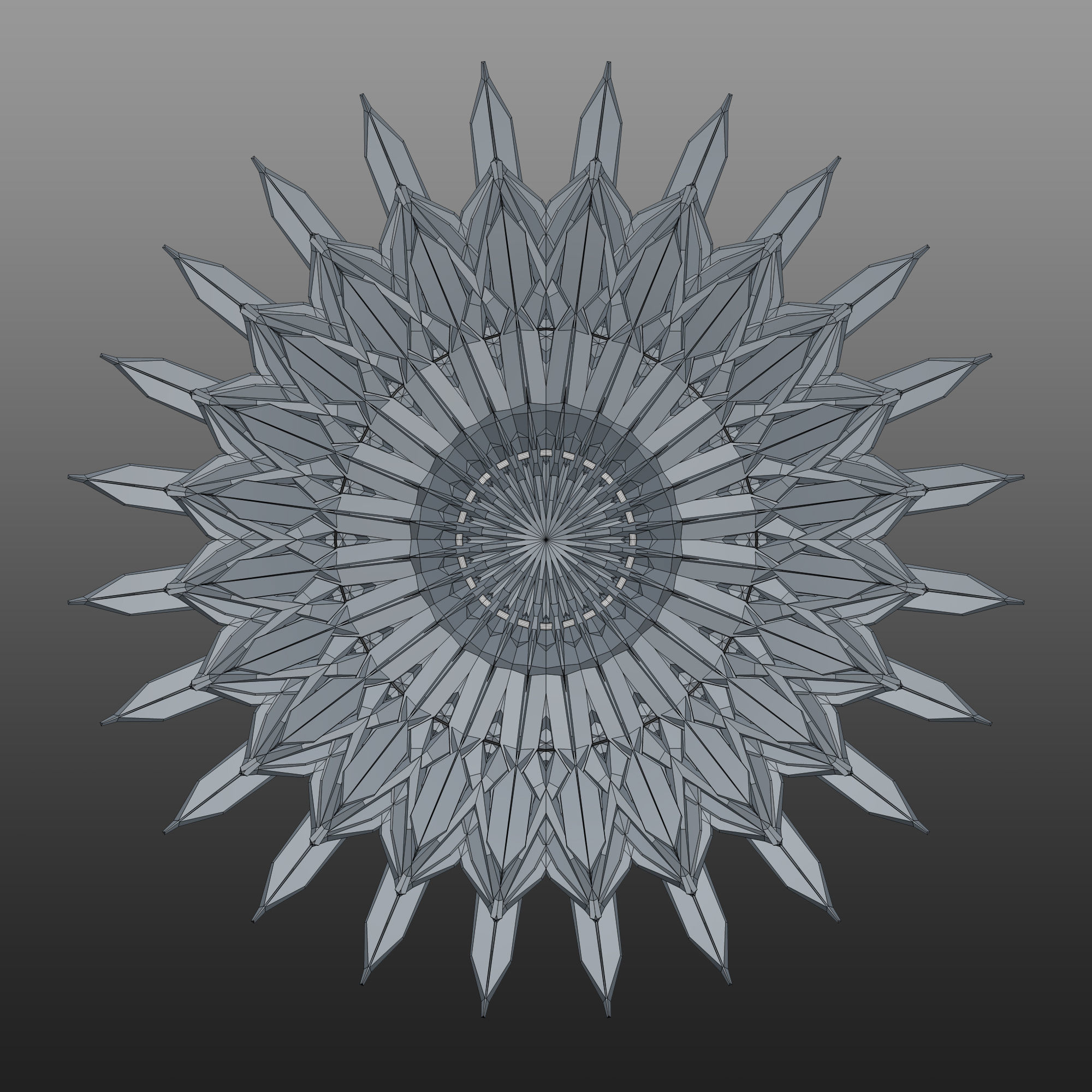 12 Symmetrical Abstract Geometric Mandala Fractal Kitbash Set 3D 3D model_13