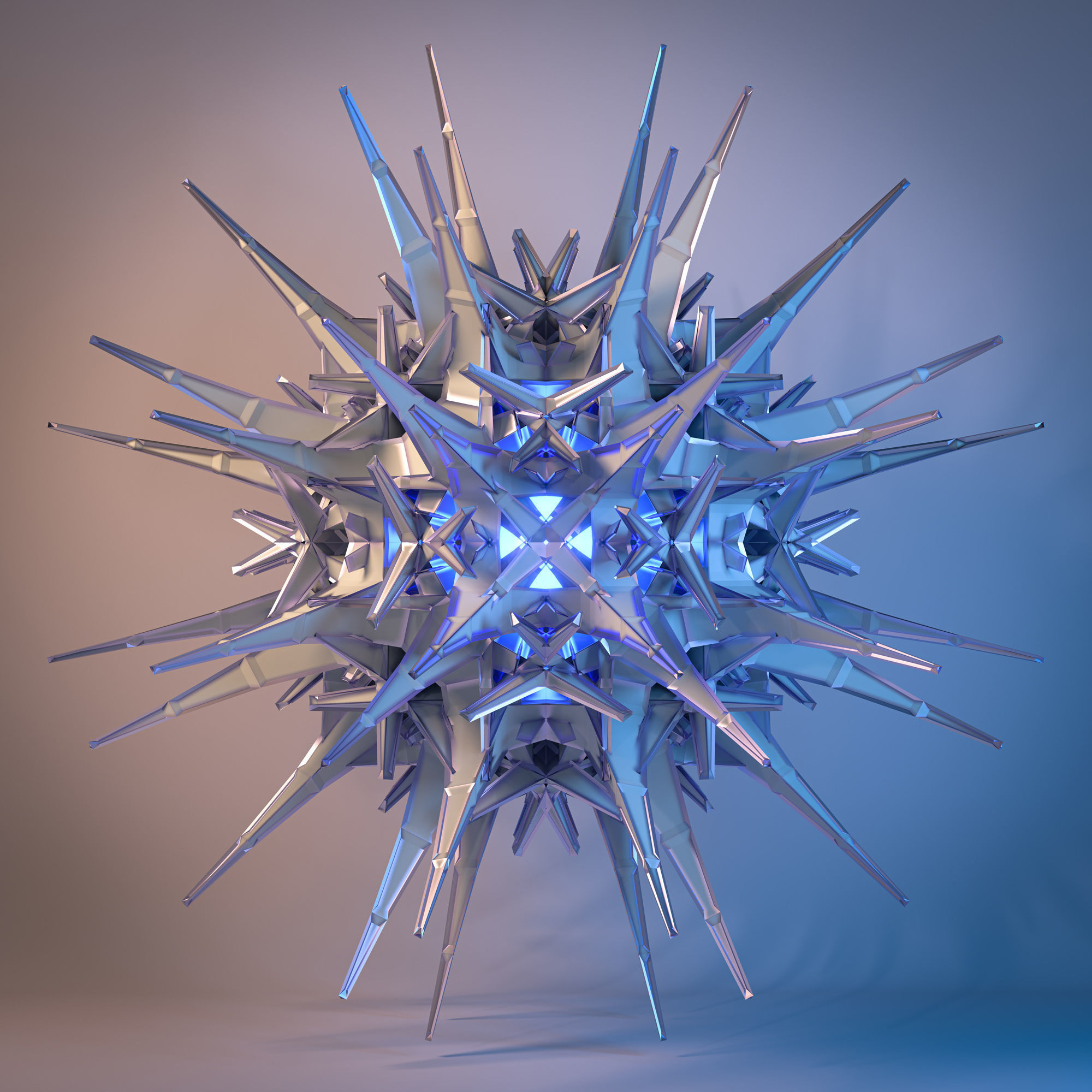 12 Symmetrical Abstract Geometric Mandala Fractal Kitbash Set 3D 3D model_11