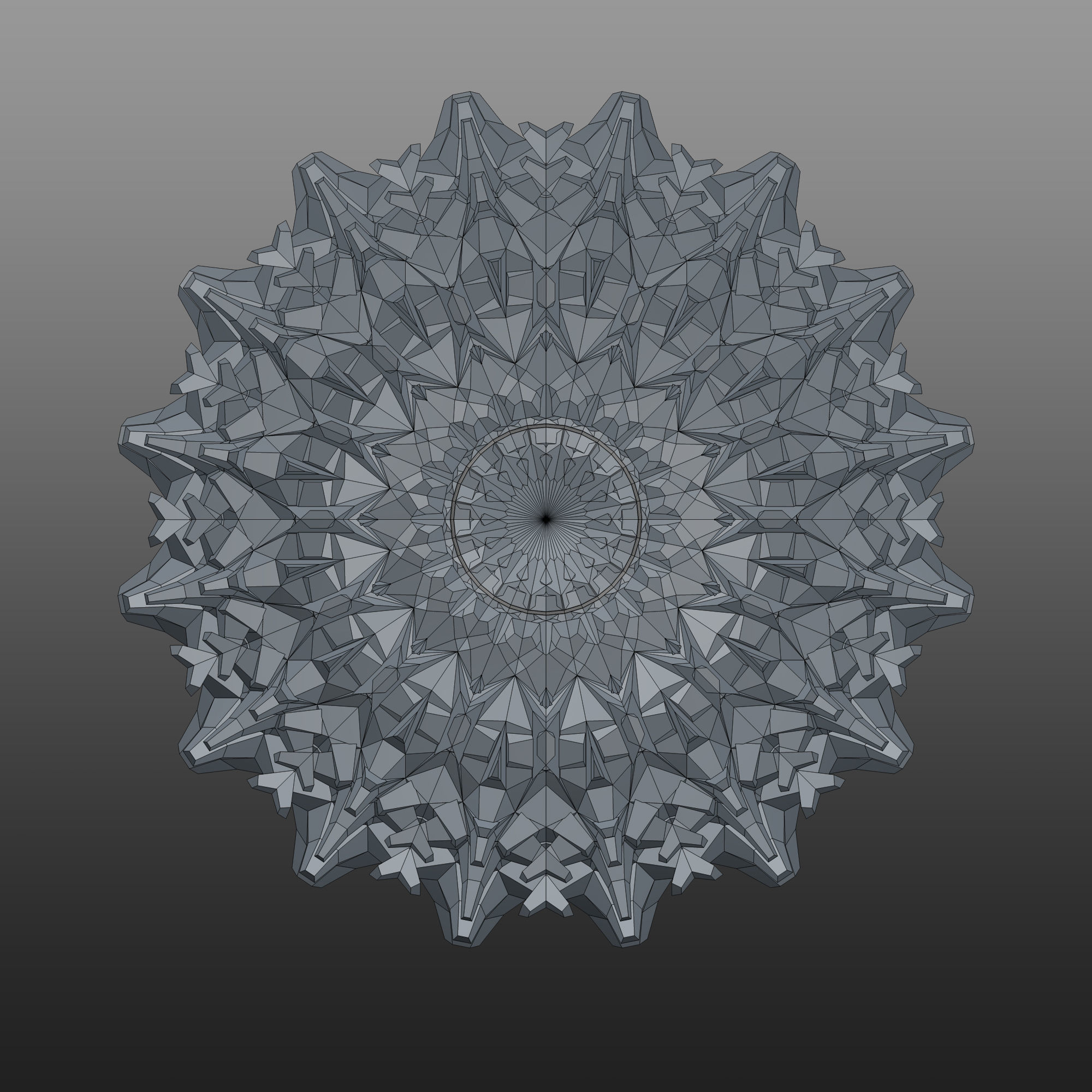 12 Symmetrical Abstract Geometric Mandala Fractal Kitbash Set 3D 3D model_15