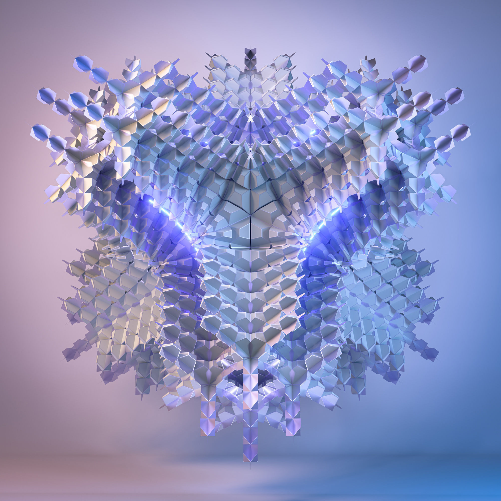 12 Symmetrical Abstract Geometric Mandala Fractal Kitbash Set 3D 3D model_8