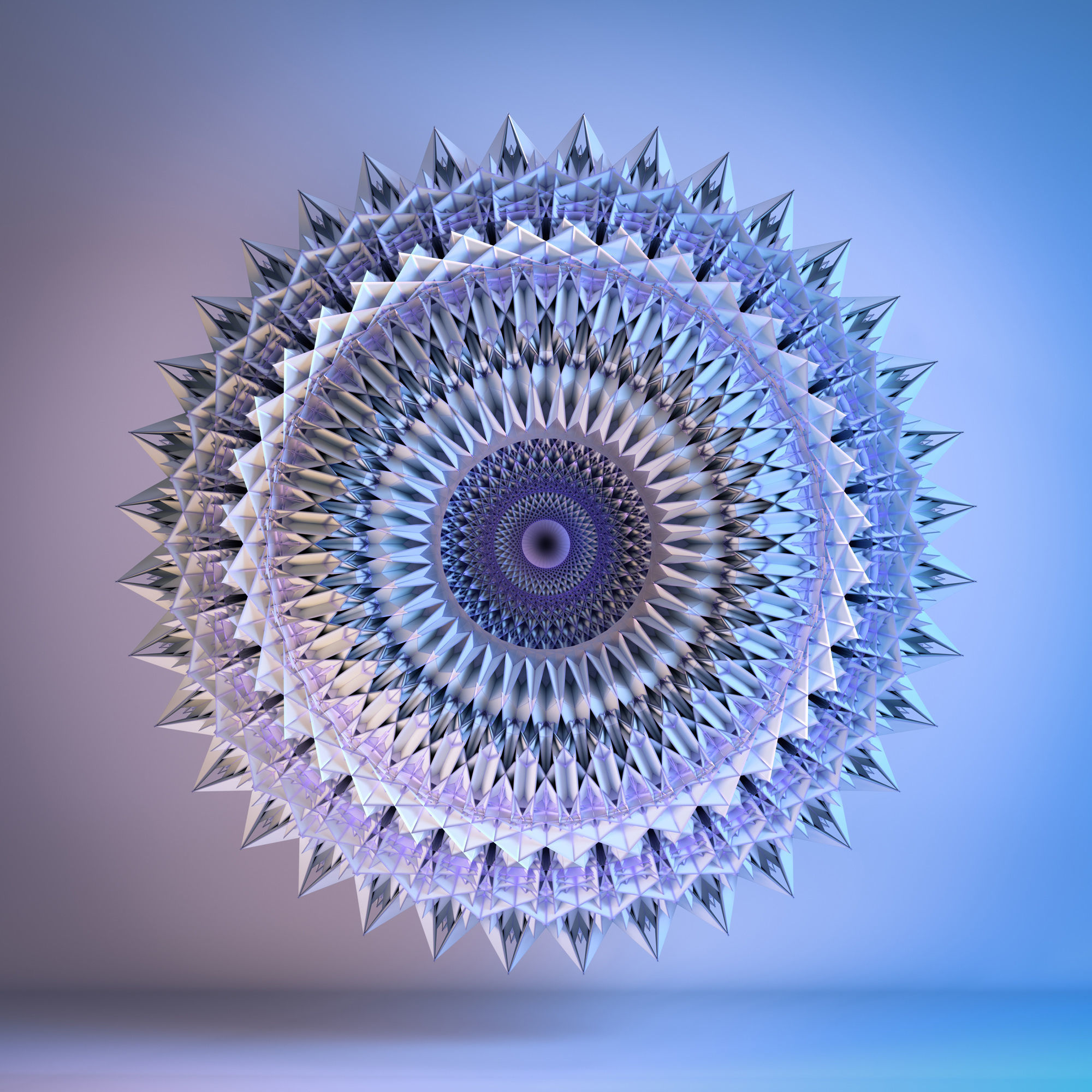 12 Symmetrical Abstract Geometric Mandala Fractal Kitbash Set 3D 3D model_7