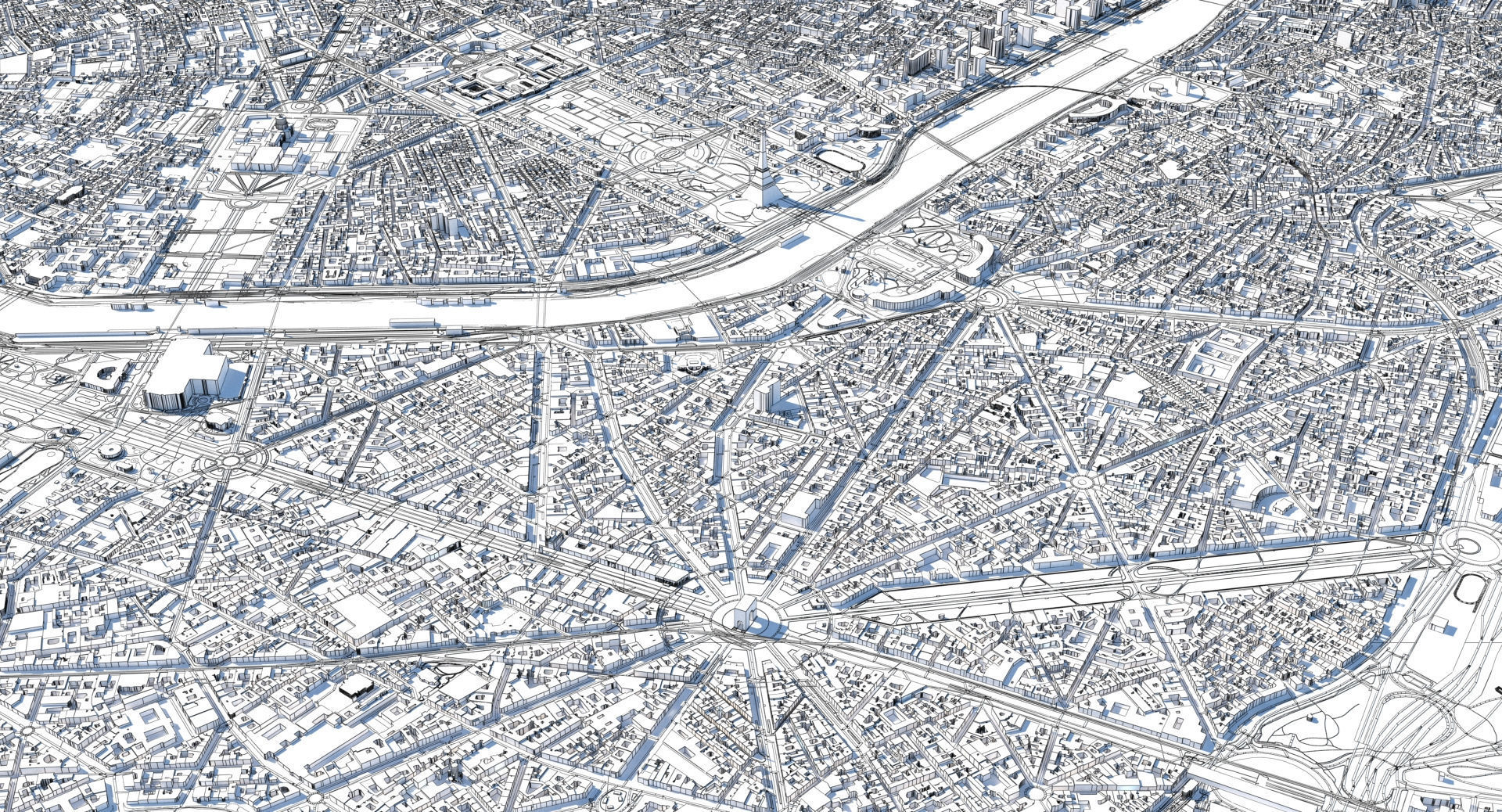 Paris City Model 28x28km 3D model_5