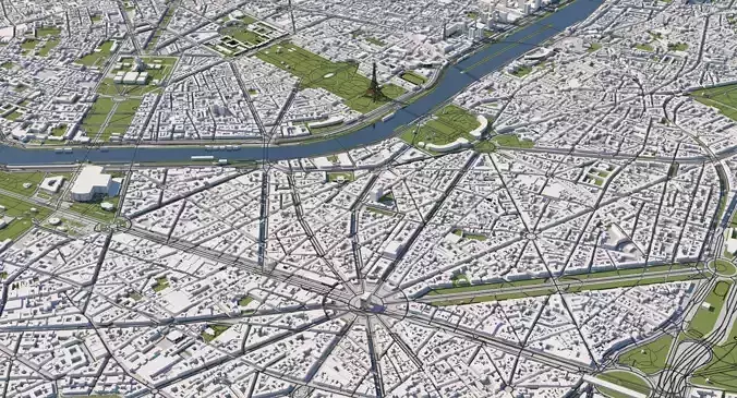 Paris City Model 28x28km