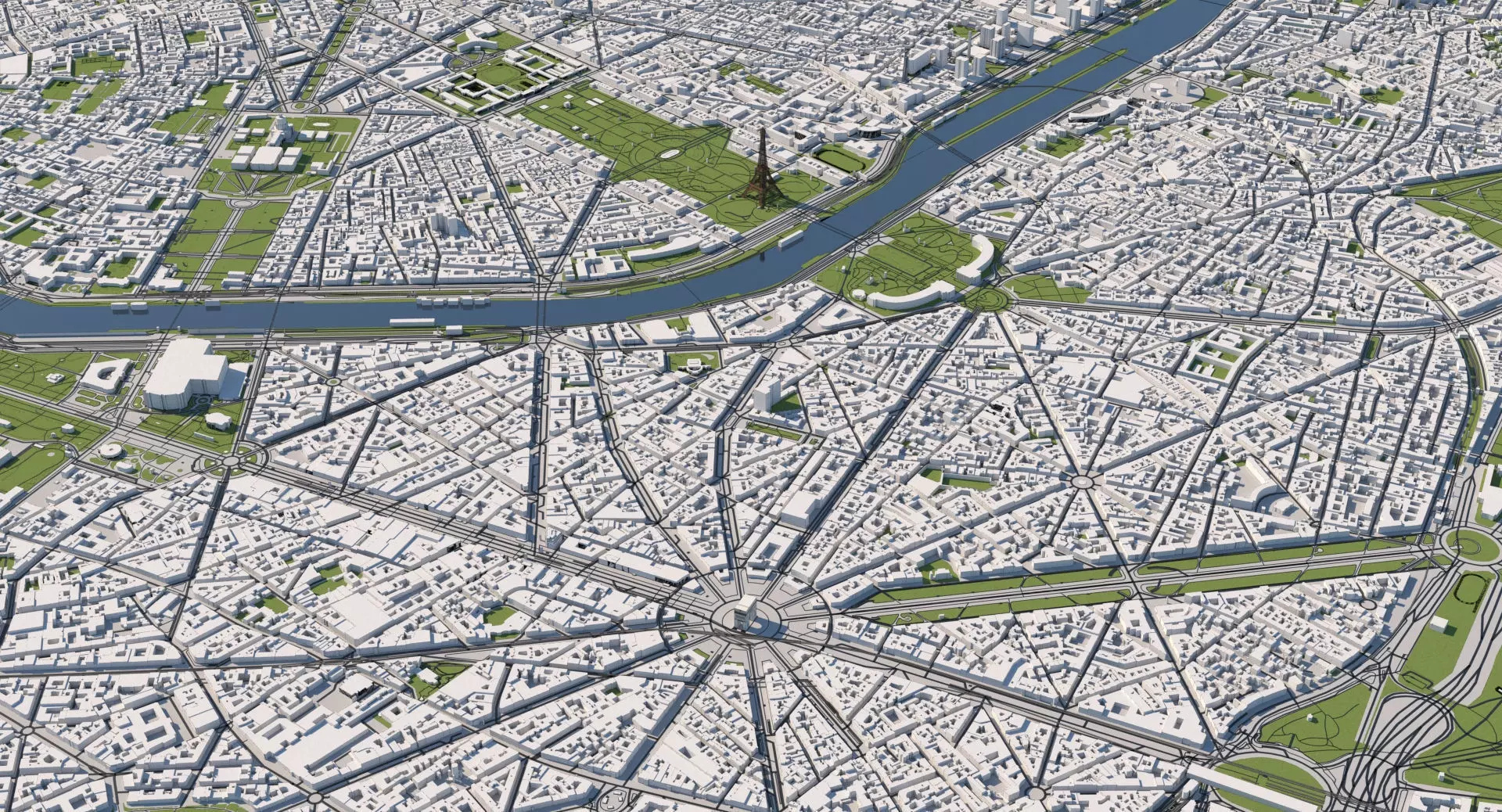 Paris City Model 28x28km 3D model_0