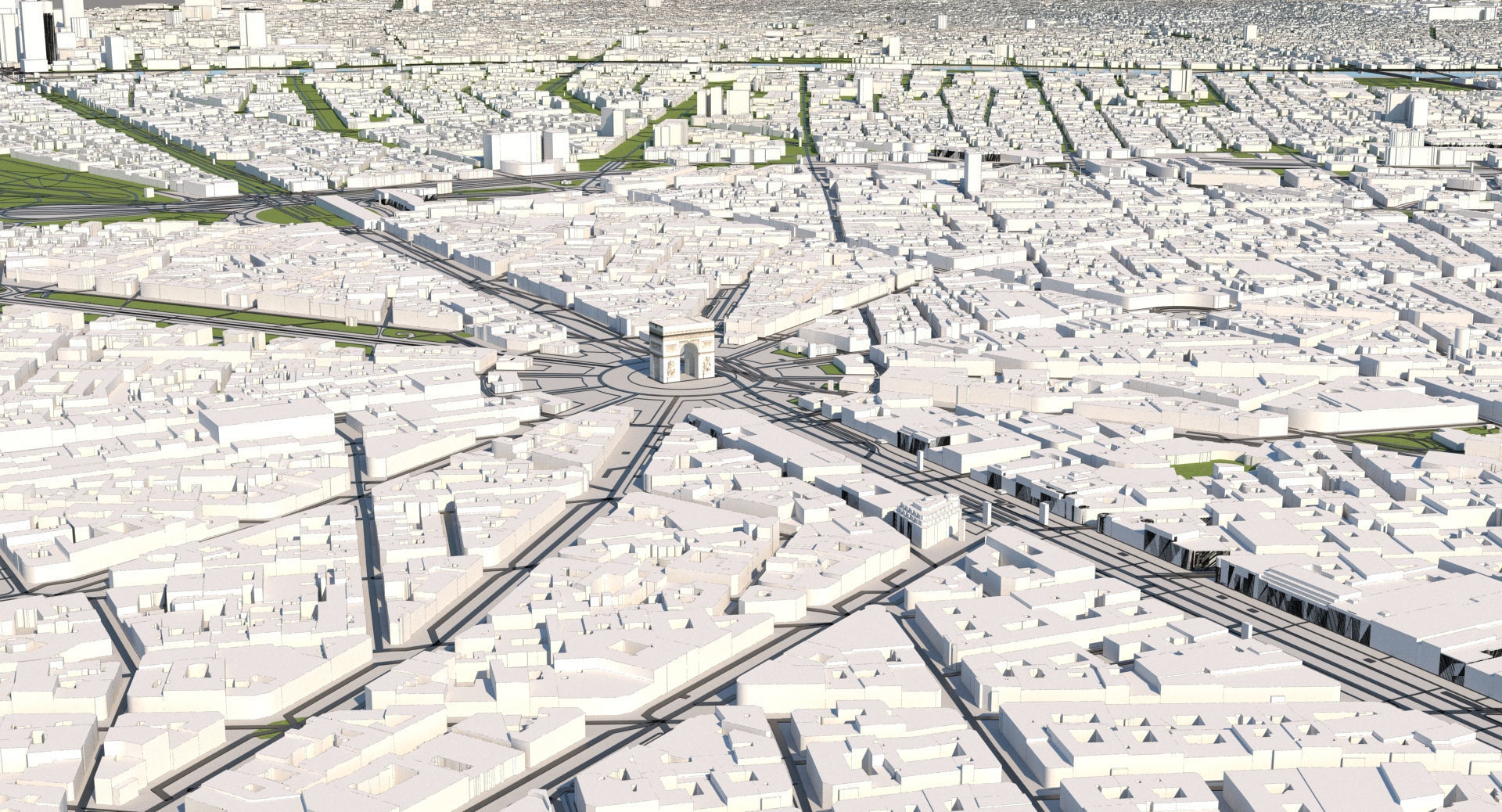 Paris City Model 28x28km 3D model_1