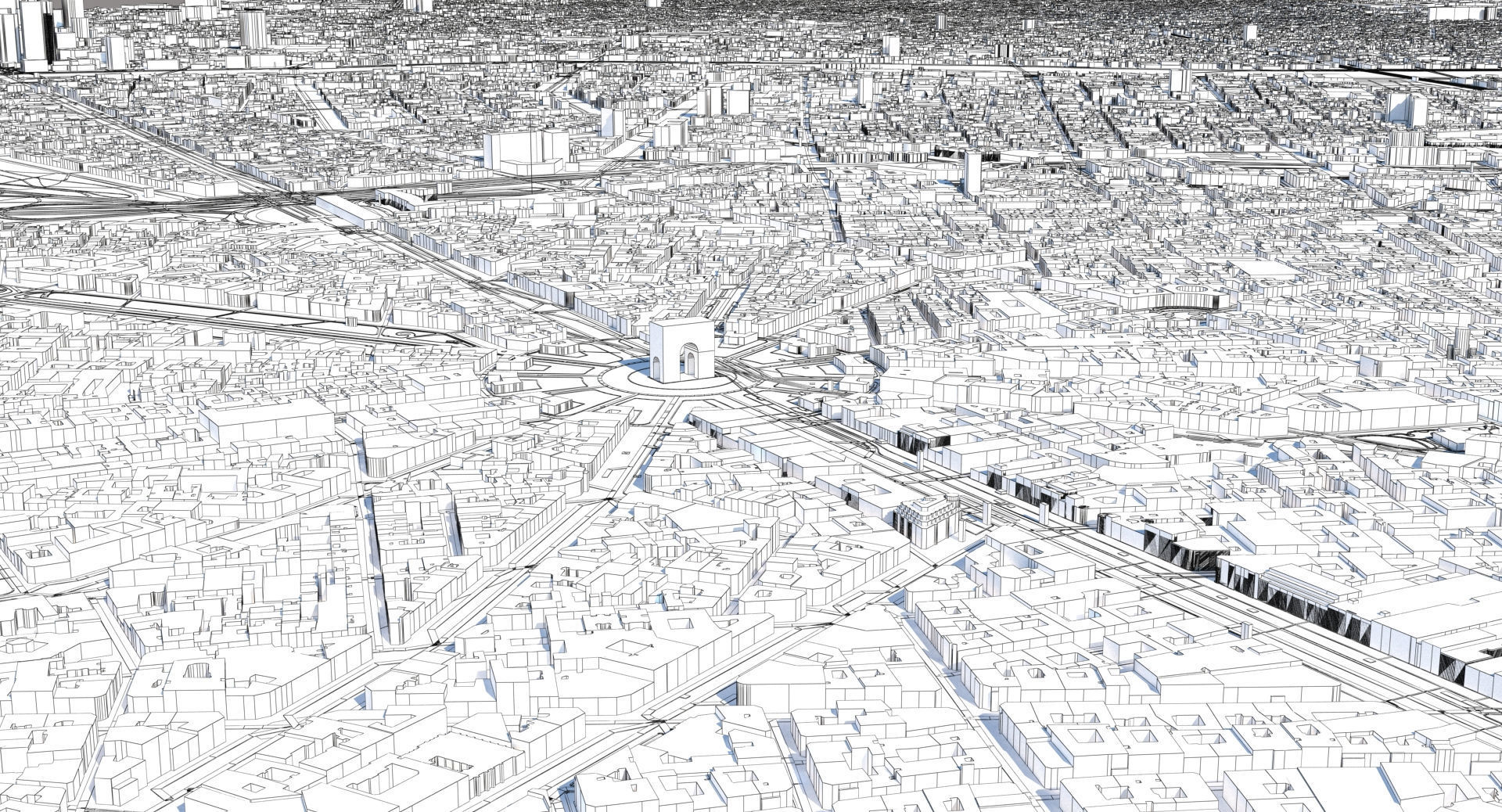 Paris City Model 28x28km 3D model_2