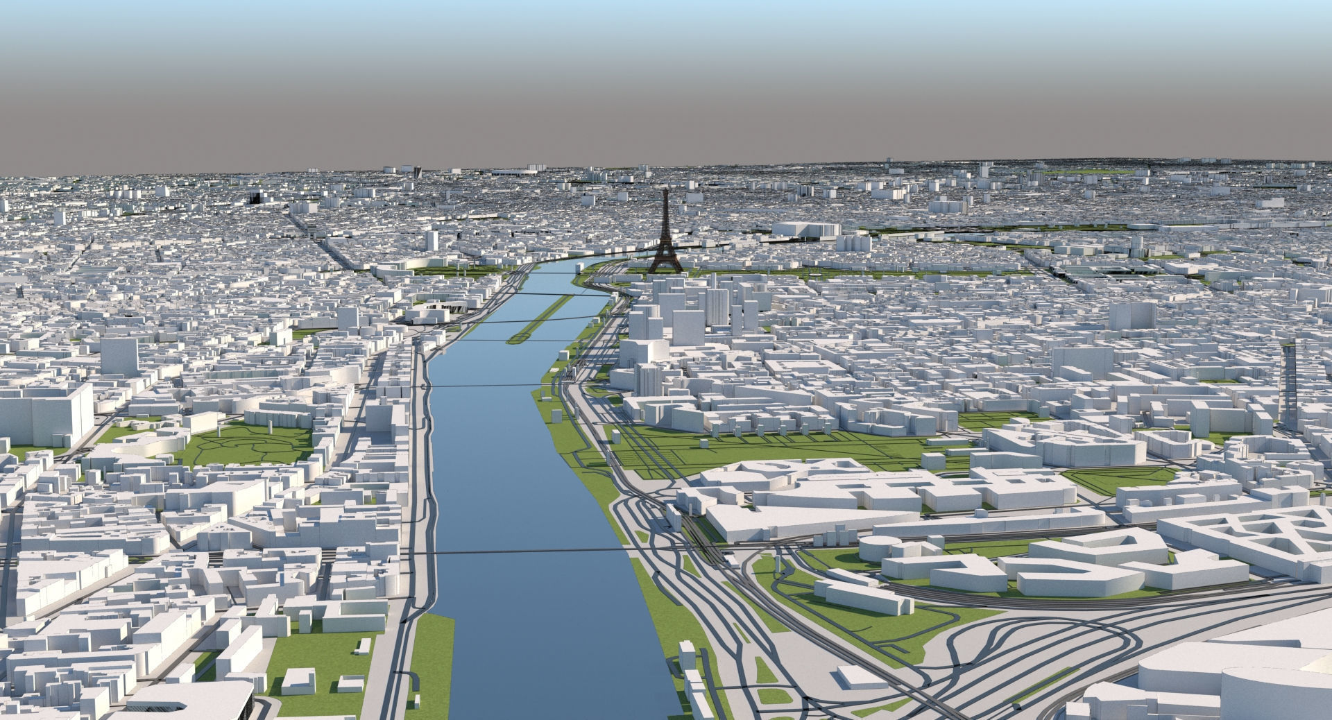 Paris City Model 28x28km 3D model_3