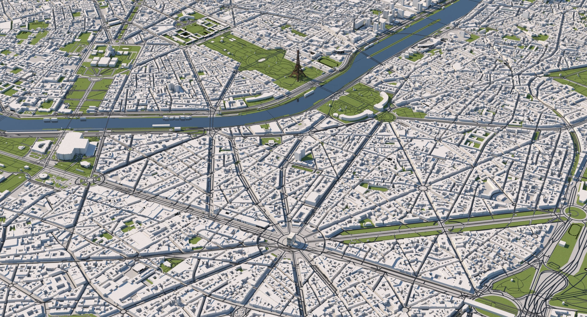 Paris City Model 28x28km 3D model_4