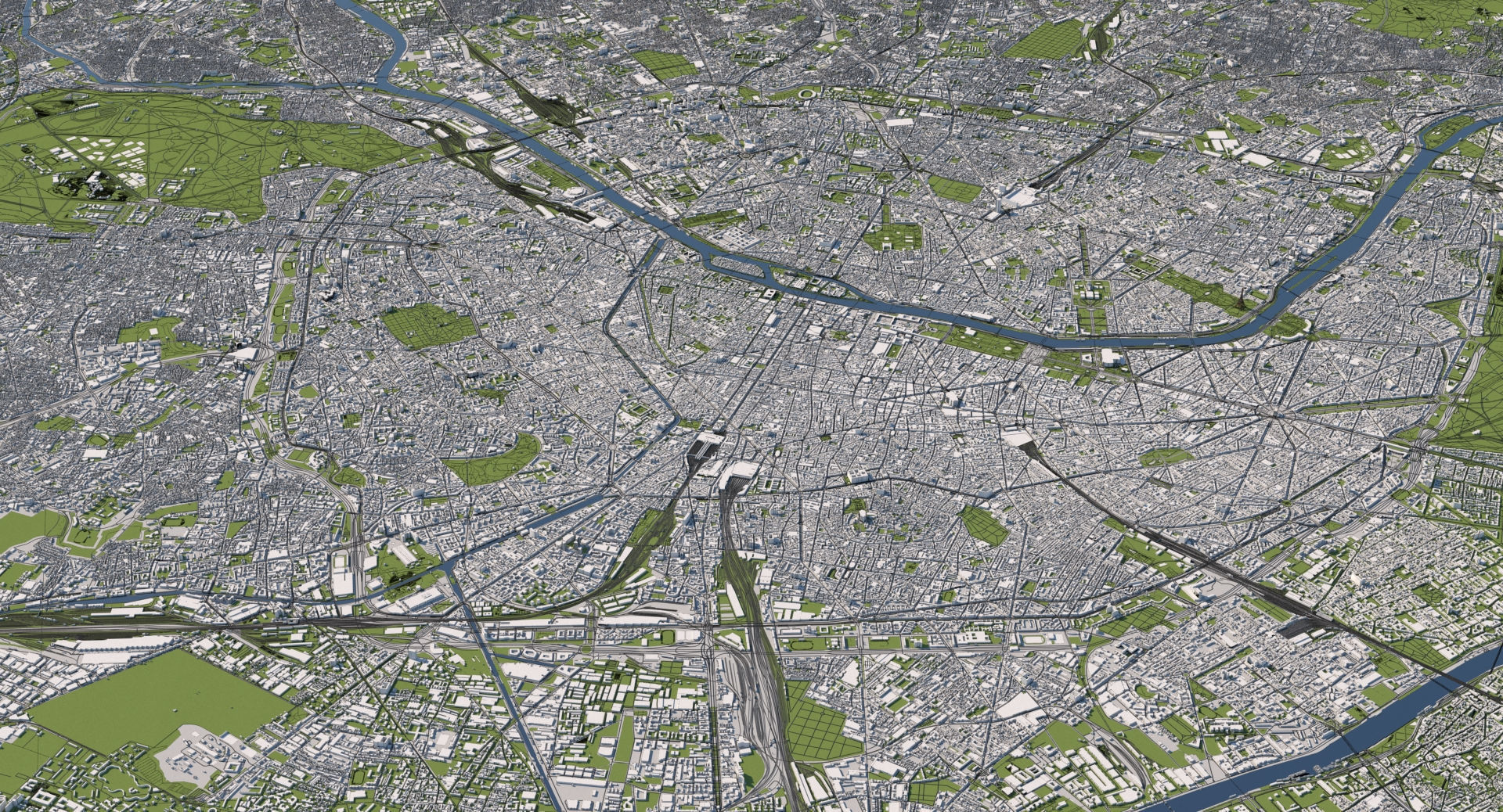 Paris City Model 28x28km 3D model_6