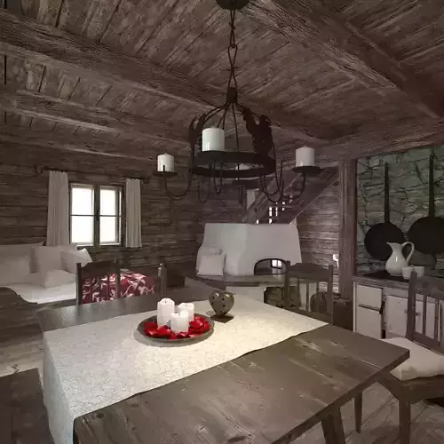 Old Wooden Cabin Interior