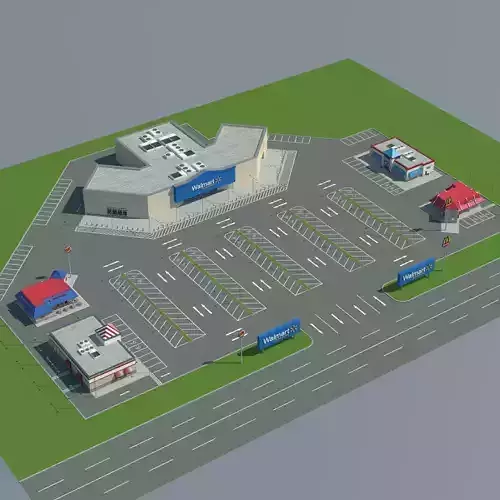 Fast Food Court Collection 3D model