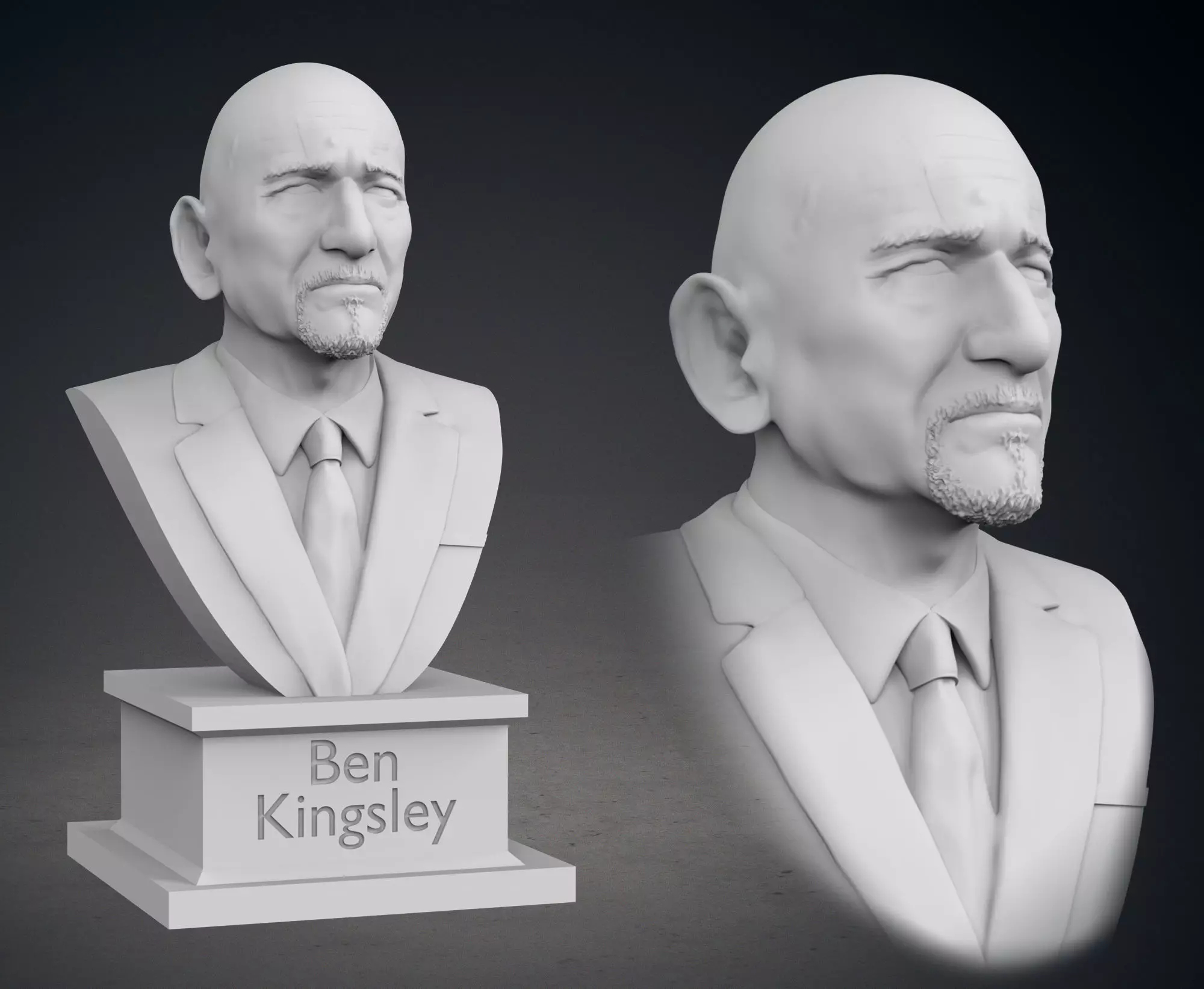 Sir Ben Kingsley Bust 3D print model_0
