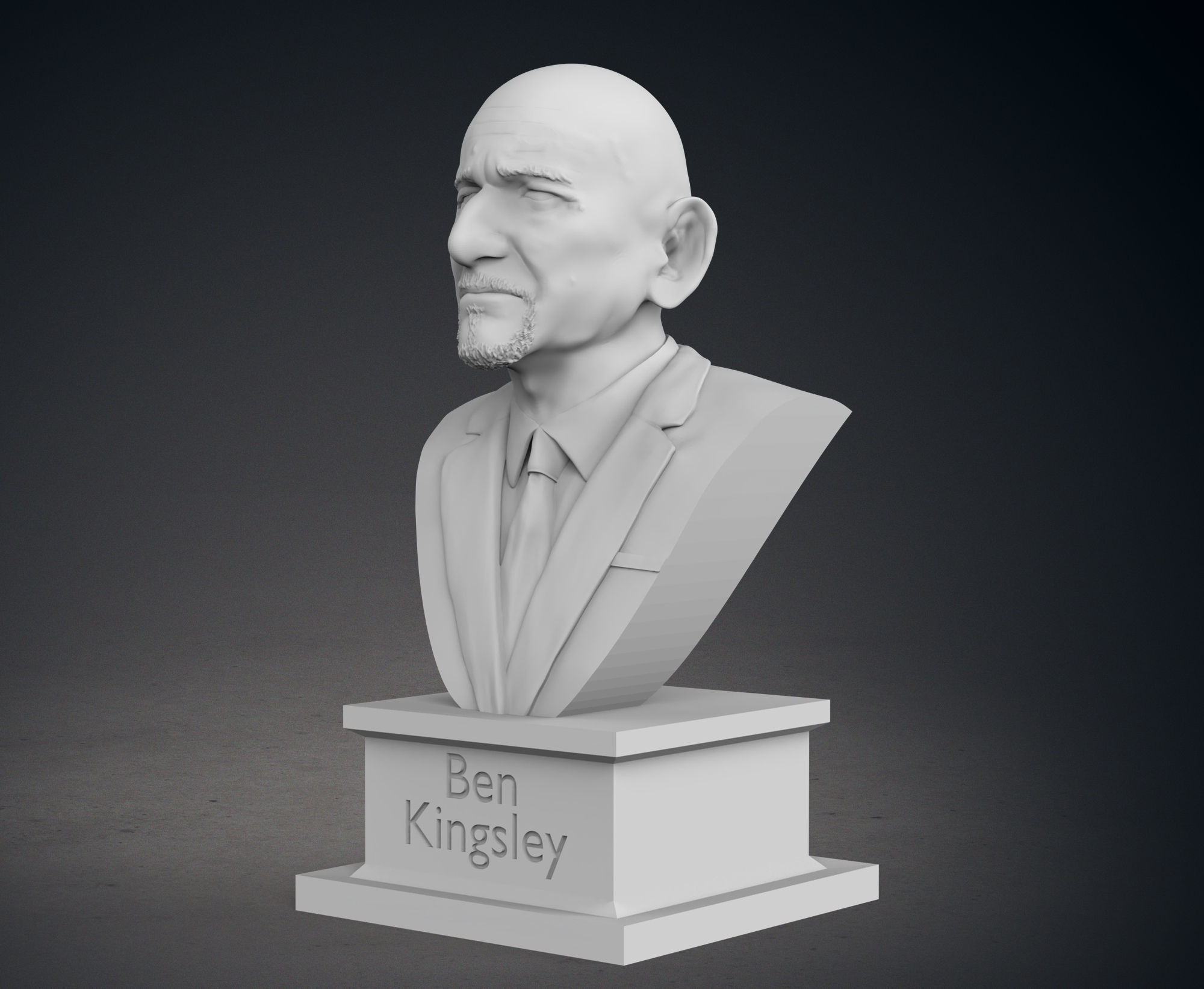 Sir Ben Kingsley Bust 3D print model_2