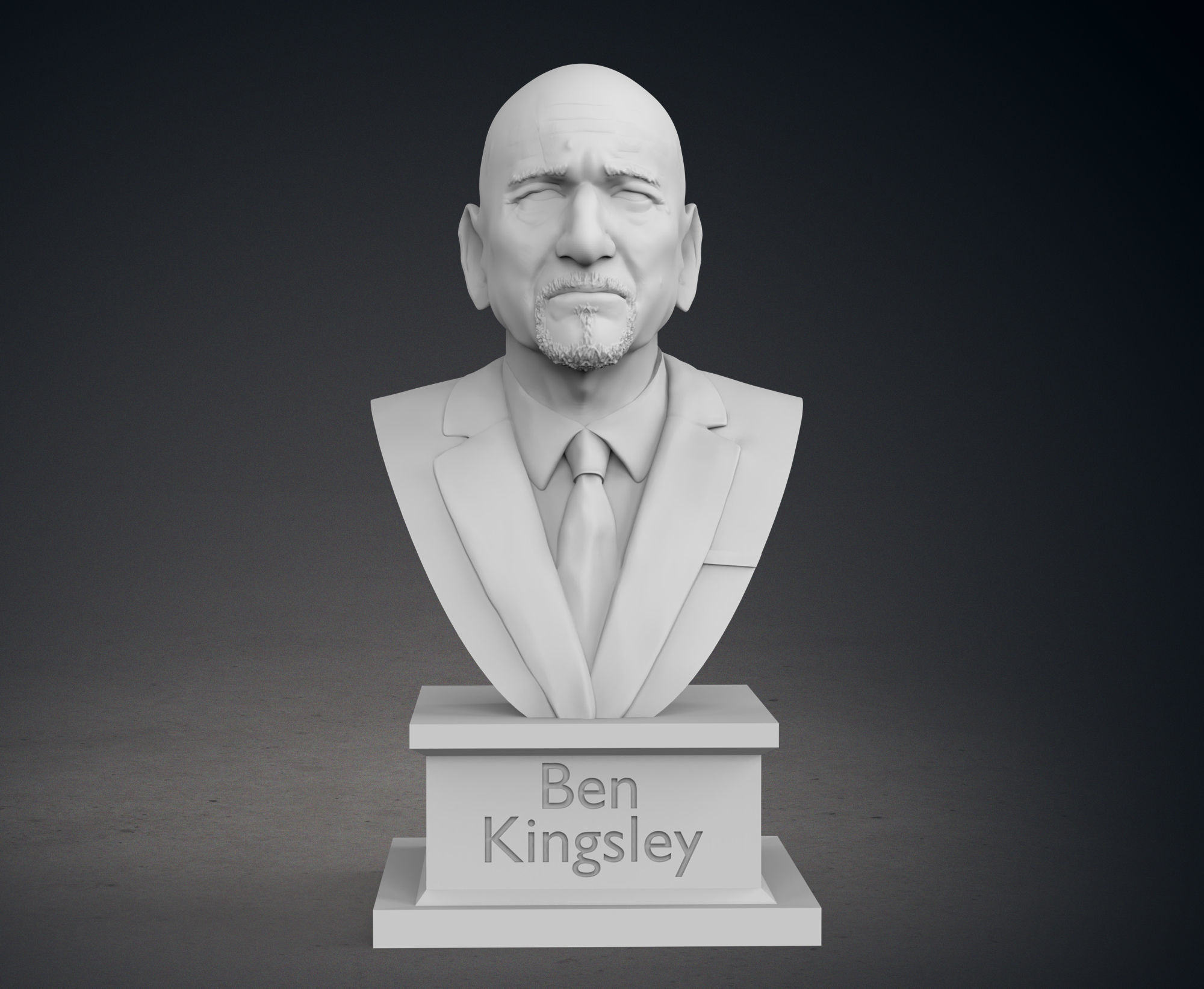 Sir Ben Kingsley Bust 3D print model_1