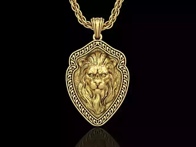 The Calm Lion Shield Pendant