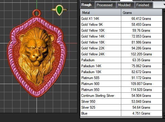 The Calm Lion Shield Pendant 3D print model_18