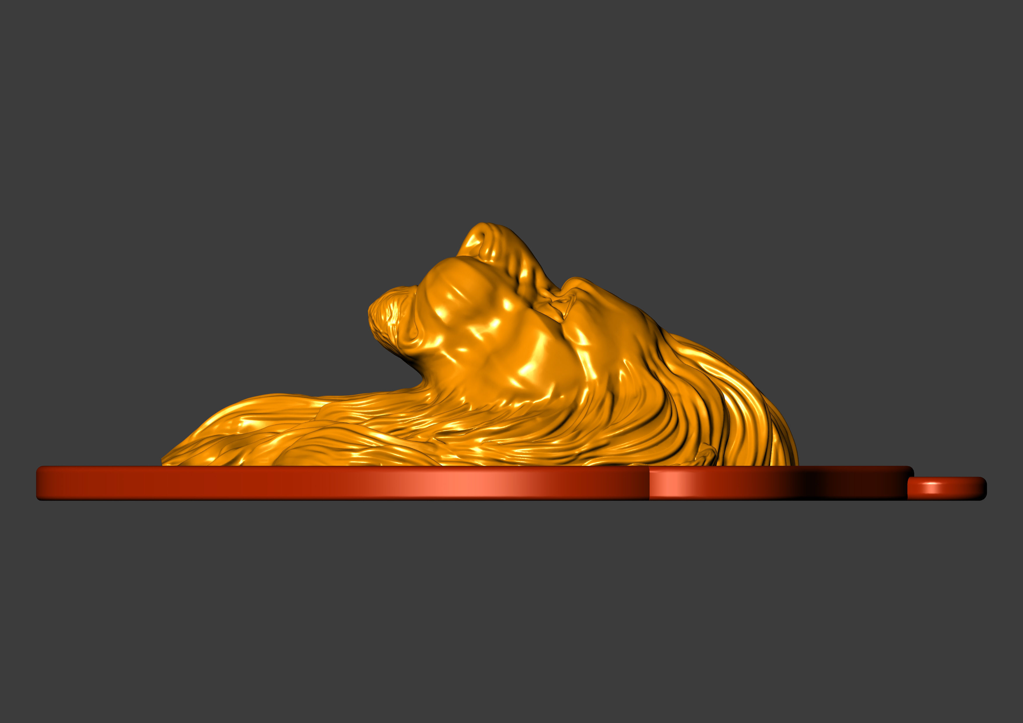 The Calm Lion Shield Pendant 3D print model_24
