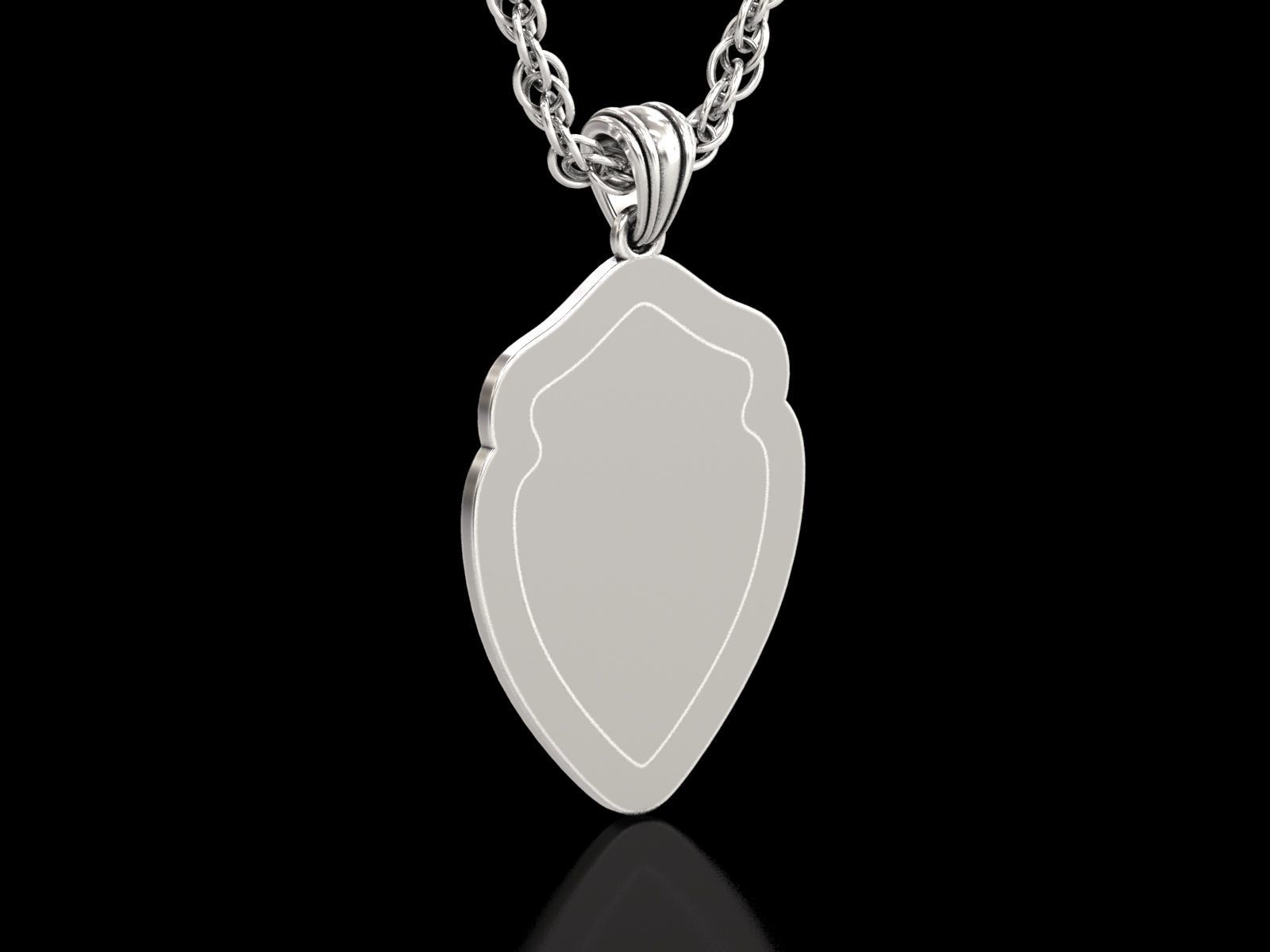 The Calm Lion Shield Pendant 3D print model_15