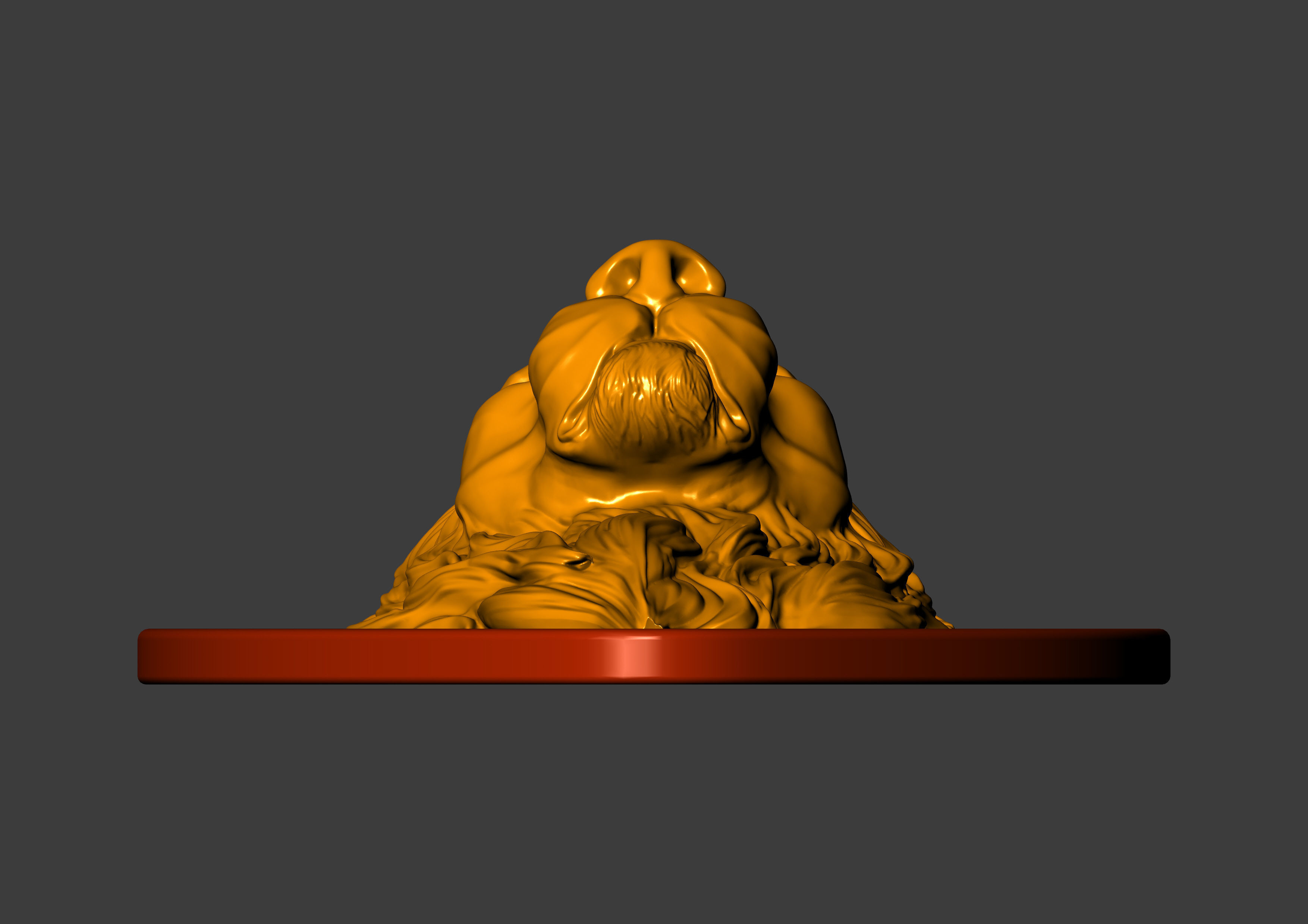 The Calm Lion Shield Pendant 3D print model_23