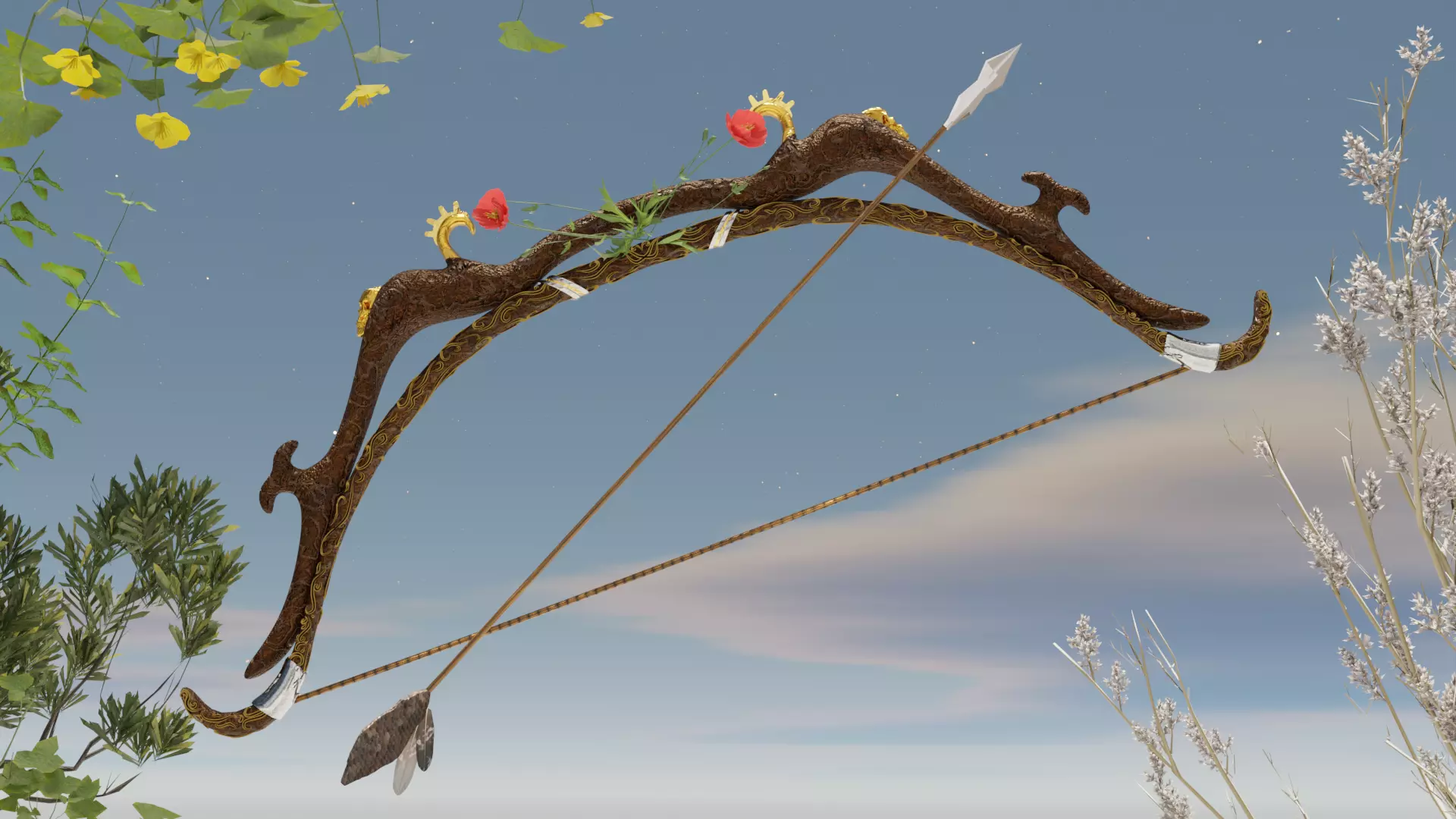 3D Longbow high detailed Model 3D model_0