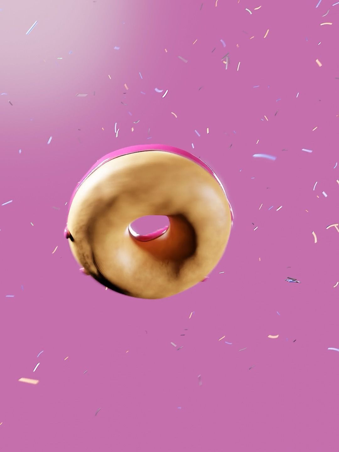 Donut 3D model with sprinkles flying in air 3D model_2