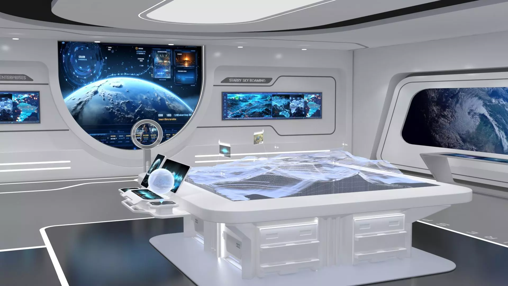 Technology space Exhibition Hall 3D model_0