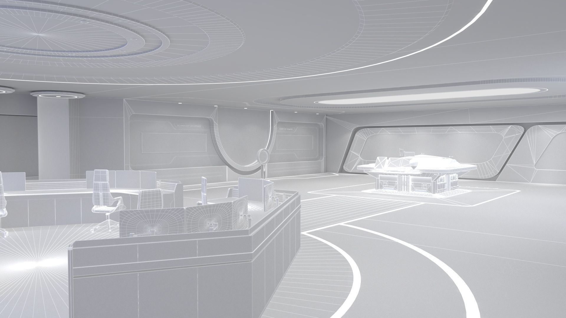 Technology space Exhibition Hall 3D model_13