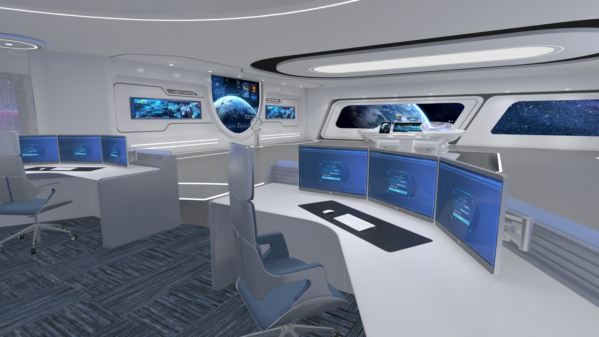 Technology space Exhibition Hall 3D model_1