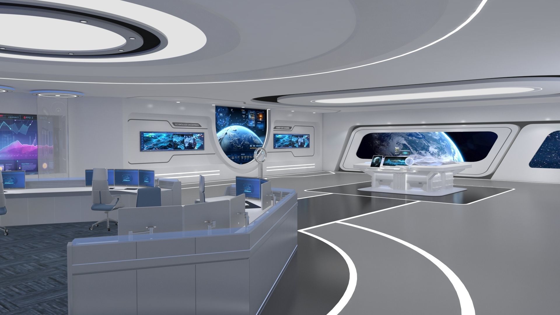 Technology space Exhibition Hall 3D model_2