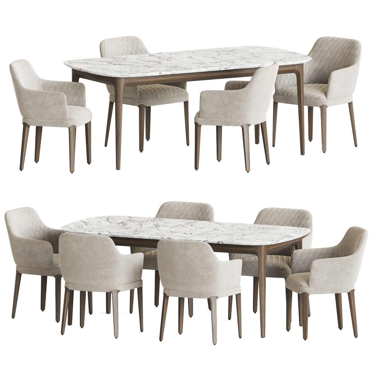 Dining Set 166 3D model_1