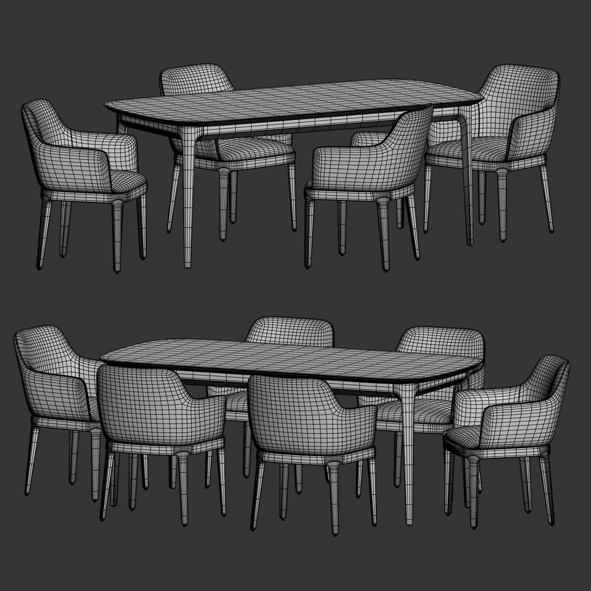 Dining Set 166 3D model_3