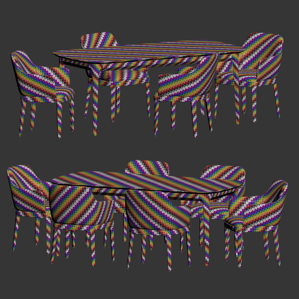 Dining Set 166 3D model_2