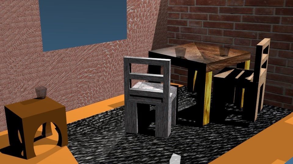 Blender room 3D model_1