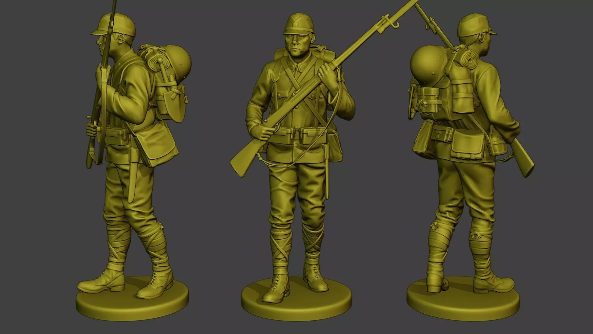 Japanese soldier ww2 Walk5 J1 3D print model_0