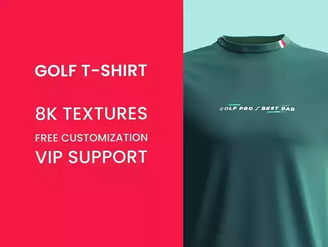 MENS SLIM FIT  GOLF  TSHIRT 3D MODEL