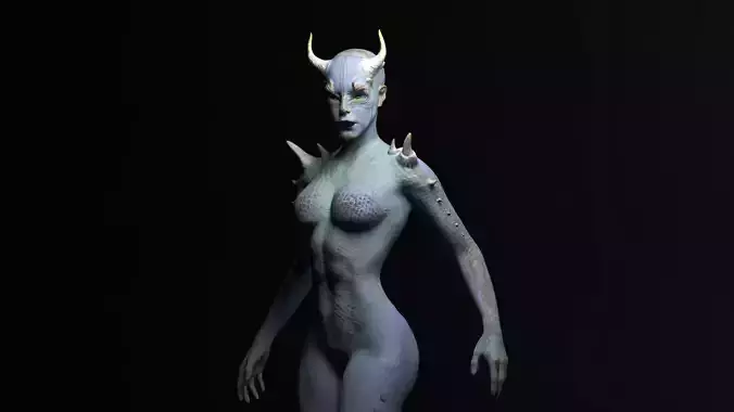 Demon Woman Low-poly 3D model