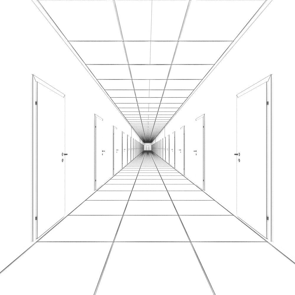 Hallway door 3D model_7