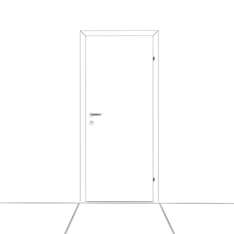 Hallway door 3D model_8