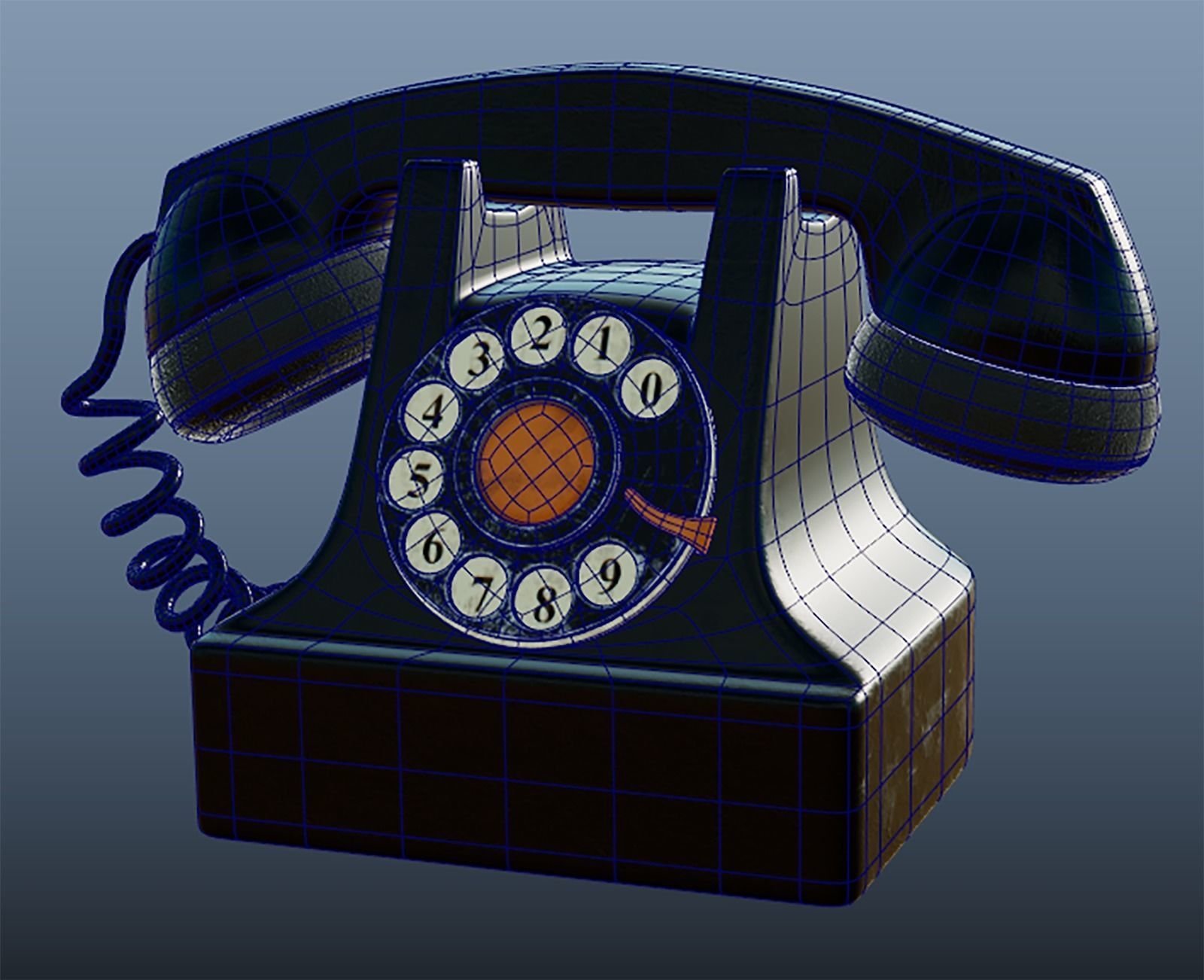Telephone old fashioned Free 3D model_9